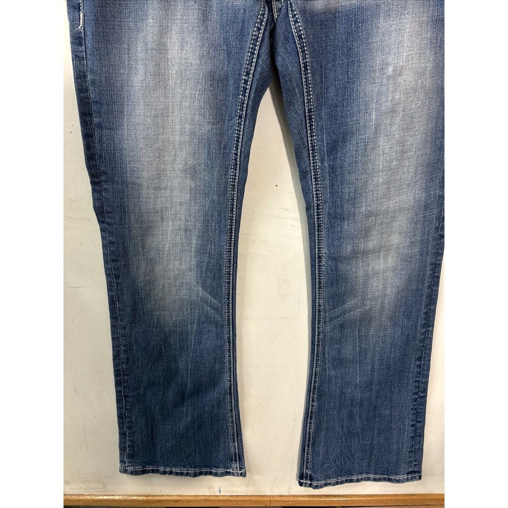 Rock & Roll Cowgirl Low Rise Bootcut Med Acid Wash Jeans Womens Size‎ 32x32 NWT - Picture 5 of 15